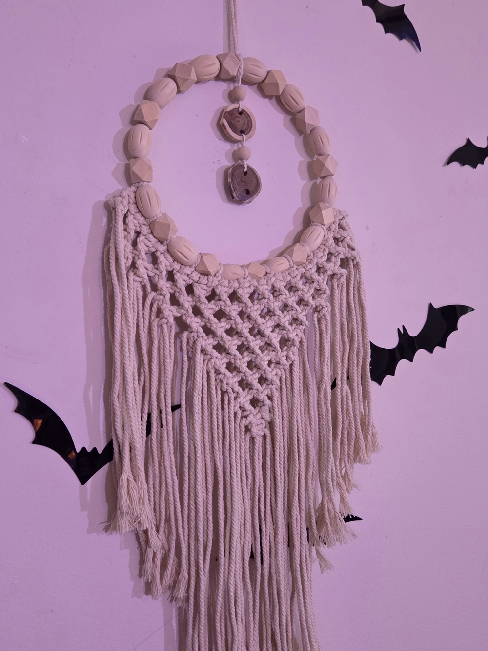 Whimsical Wooden Macramé Dreamcatcher